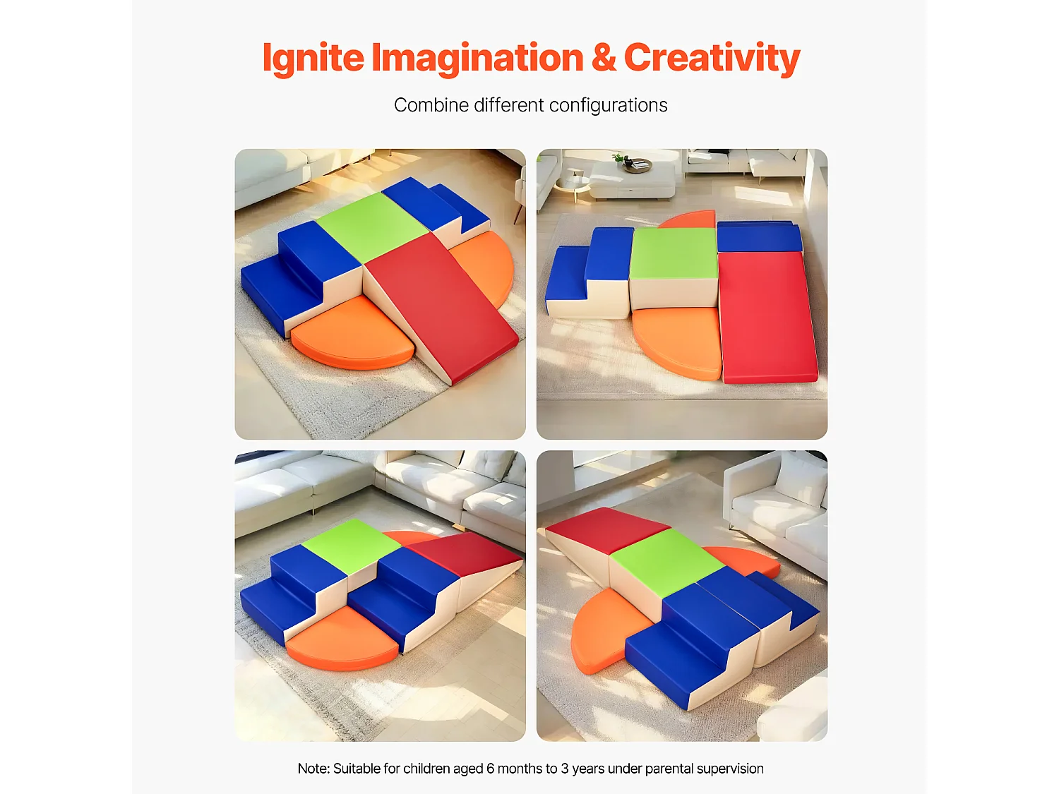 Jouet d'Escalade, SucceBuy Blocs d'Escalade en Mousse, 6 Pièces, pour Tout-Petits et Enfants d'Âge Préscolaire, Ensemble d'Activités d'Intérieur