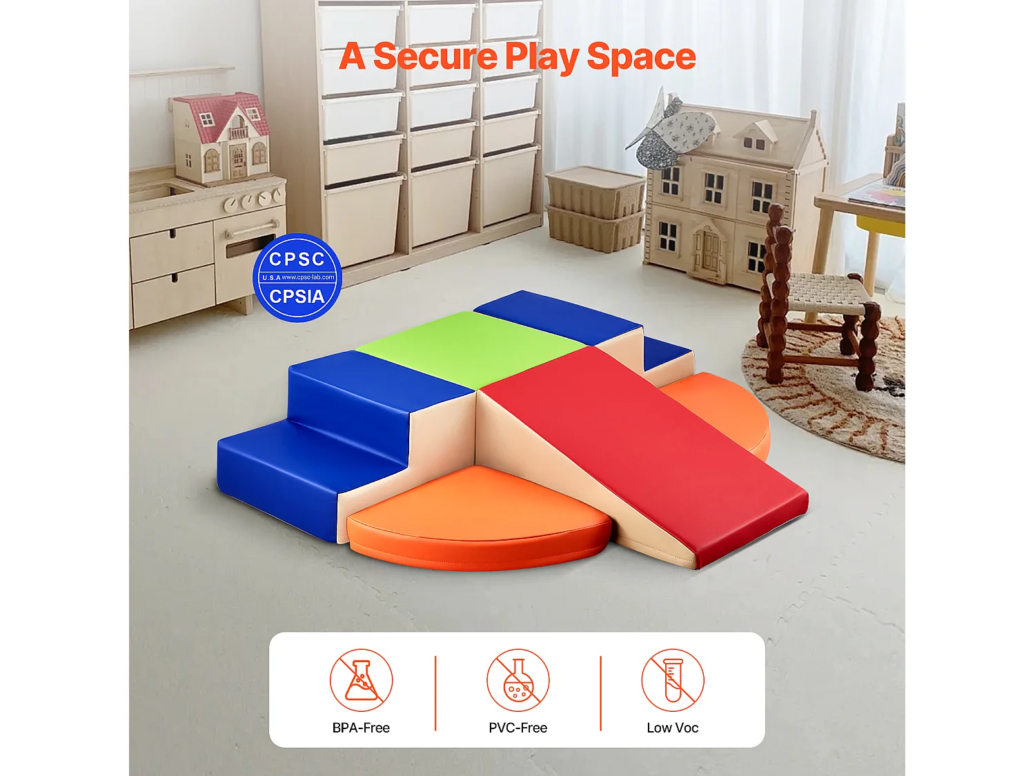 Jouet d'Escalade, SucceBuy Blocs d'Escalade en Mousse, 6 Pièces, pour Tout-Petits et Enfants d'Âge Préscolaire, Ensemble d'Activités d'Intérieur