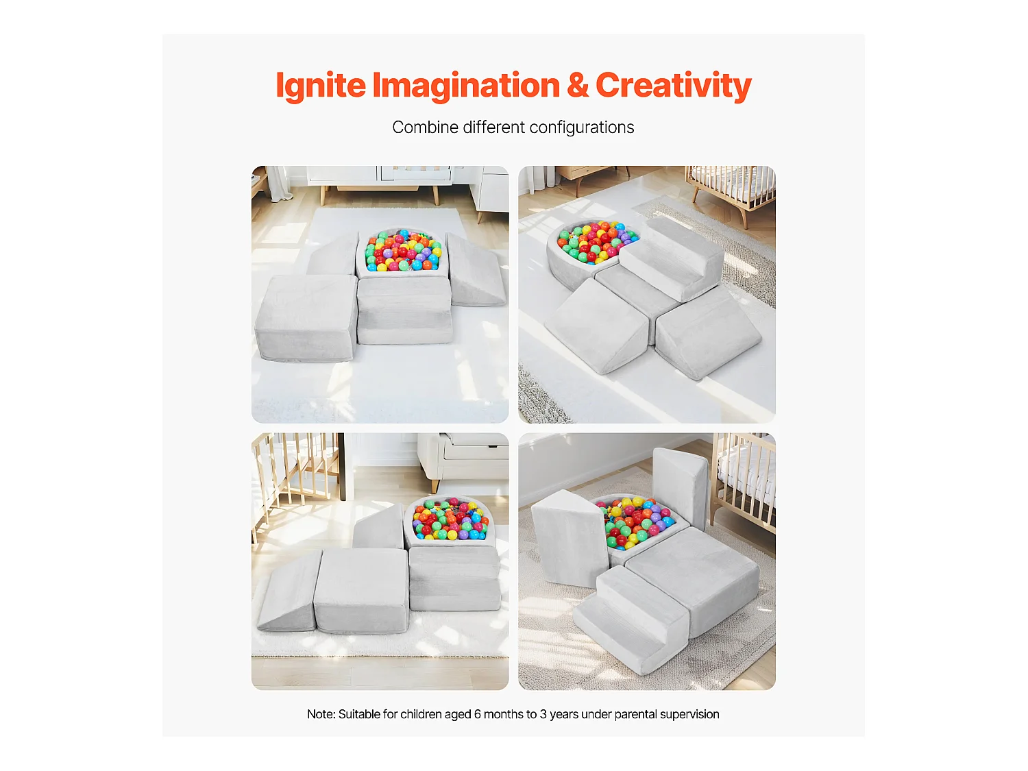 Juguete de Escalada SucceBuy, Juego de 5 Bloques de Escalada de Espuma con Piscina de Pelotas para Niños Pequeños