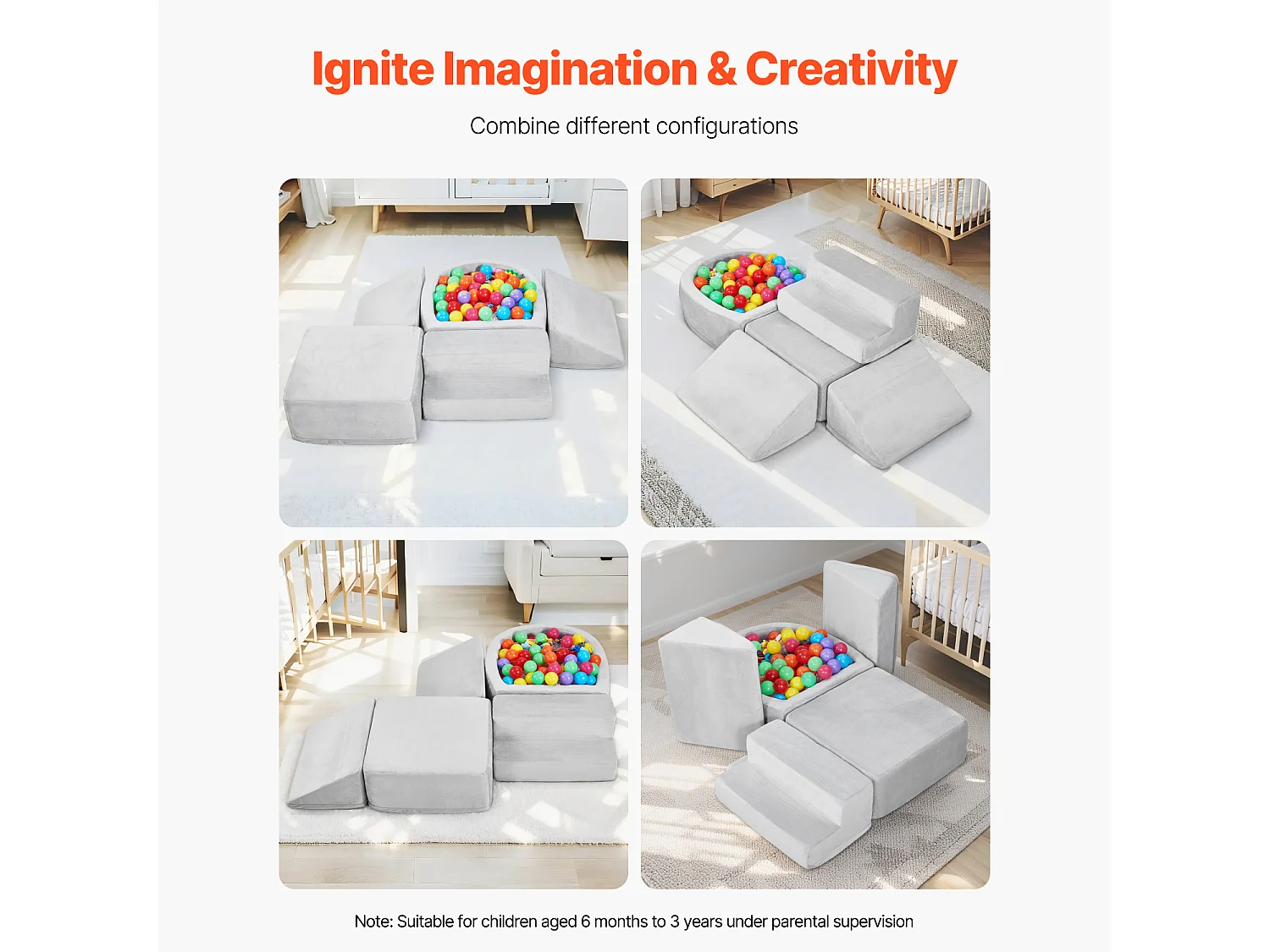 Jouet d'Escalade, SucceBuy Ensemble de 5 Blocs d'Escalade en Mousse avec Piscine à Balles pour Tout-Petits