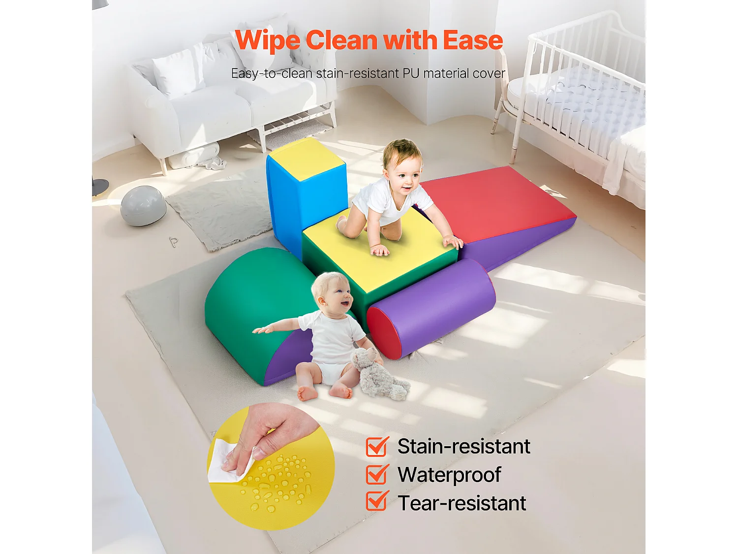 Jouet d'Escalade, SucceBuy Blocs d'Escalade en Mousse 5 Pièces pour Tout-Petits et Enfants d'Âge Préscolaire