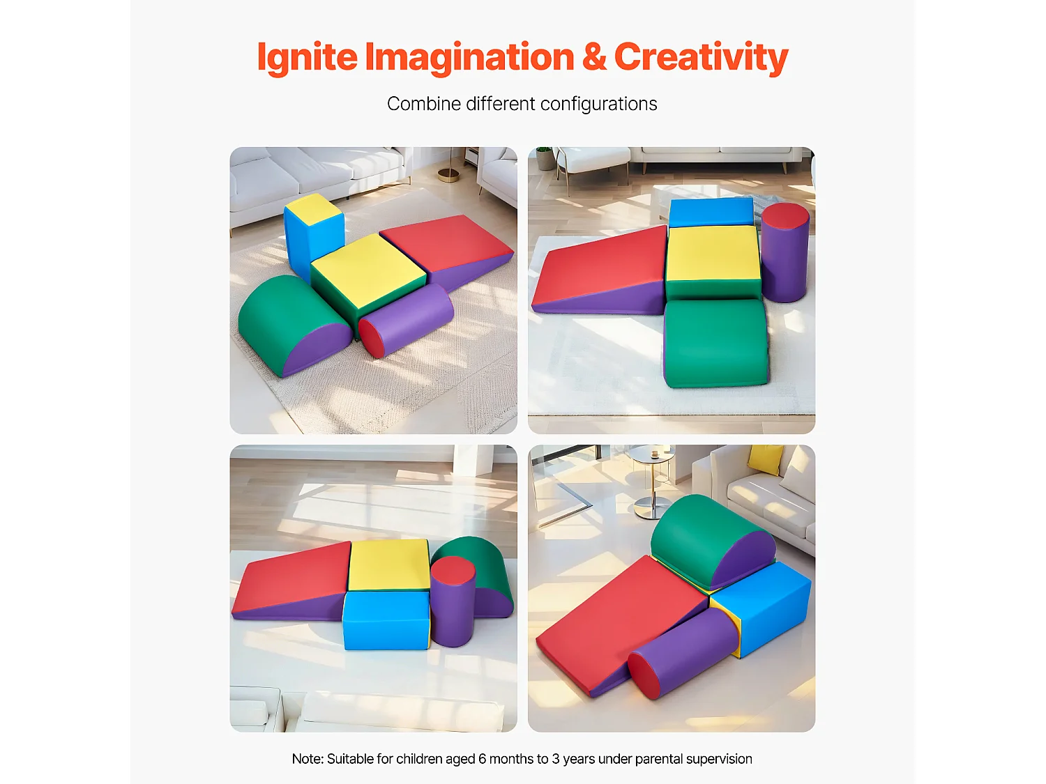 Jouet d'Escalade, SucceBuy Blocs d'Escalade en Mousse 5 Pièces pour Tout-Petits et Enfants d'Âge Préscolaire