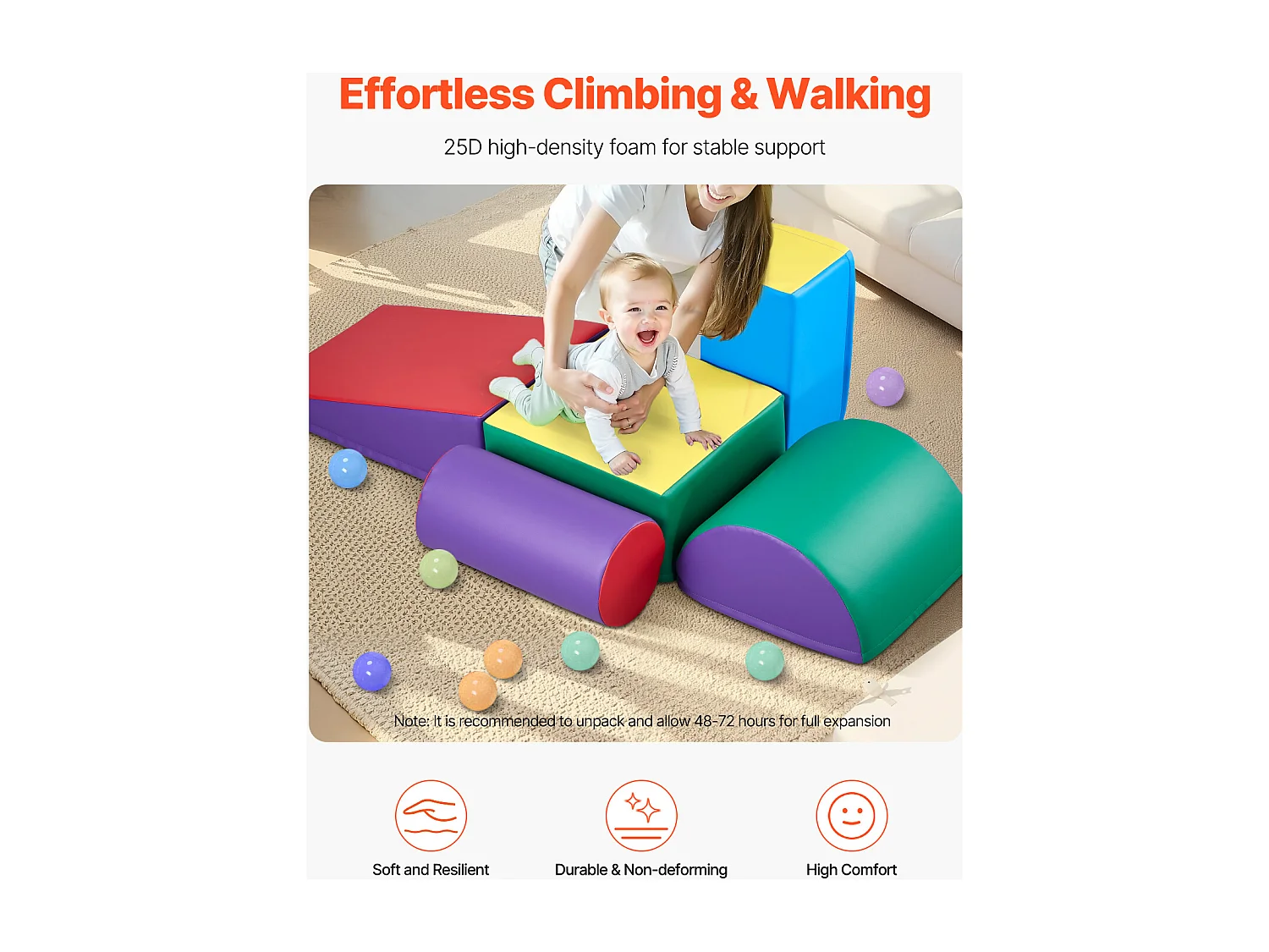 Jouet d'Escalade, SucceBuy Blocs d'Escalade en Mousse 5 Pièces pour Tout-Petits et Enfants d'Âge Préscolaire