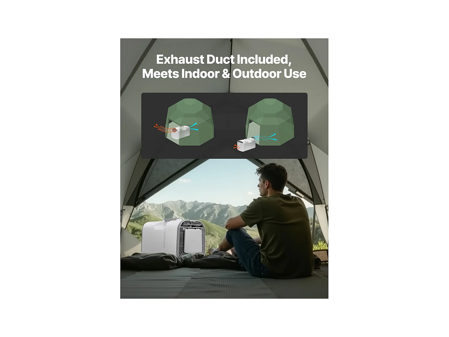 Refroidisseur d'Air Portable SucceBuy Climatiseur Portable 4 250 BTU AC/DC pour Camping, Dimensions : 510 x 270 x 315 mm