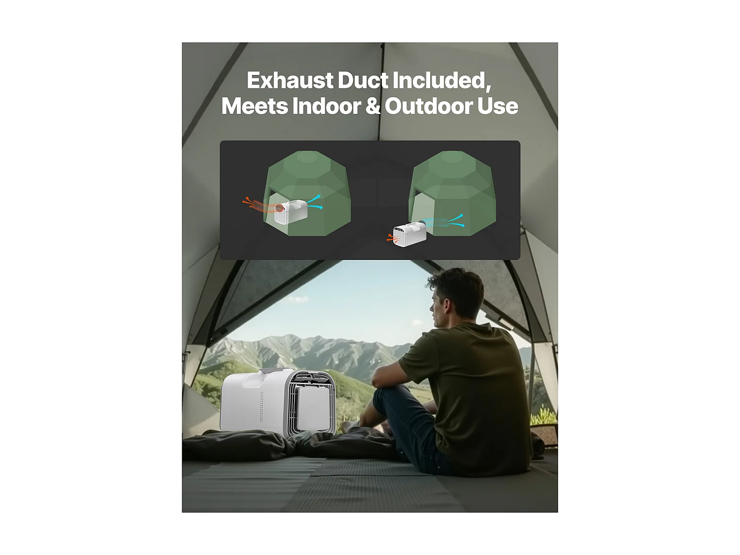 Refroidisseur d'Air Portable SucceBuy Climatiseur Portable 4 250 BTU AC/DC pour Camping, Dimensions : 510 x 270 x 315 mm