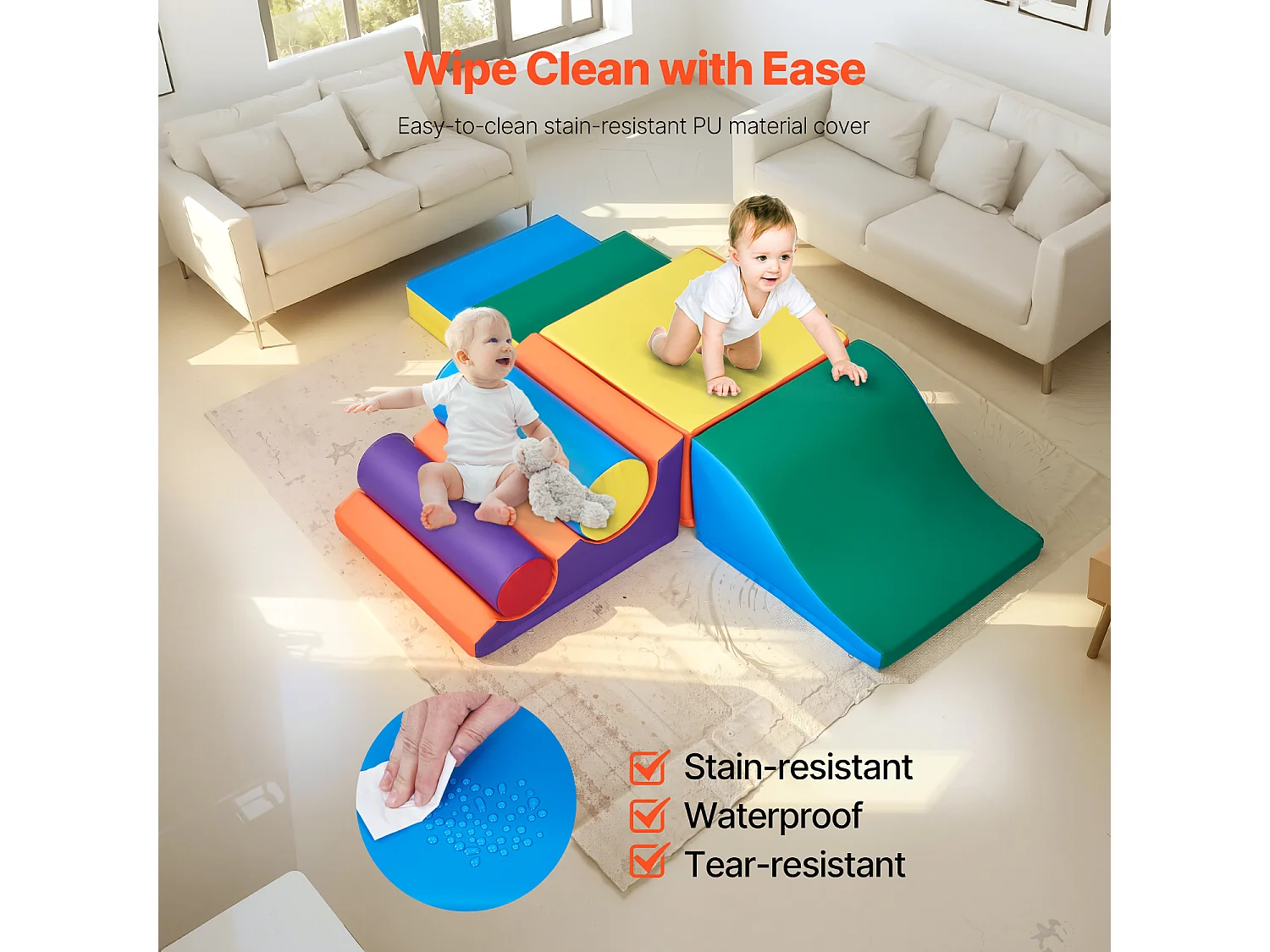 Juguete de Escalada SucceBuy de 7 Piezas de Espuma para Niños Pequeños y Preescolares, Juego de Actividades para Interiores