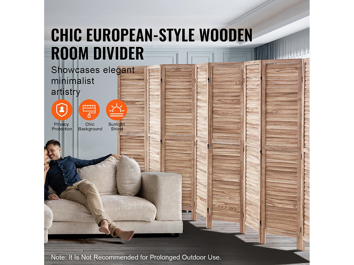 Drewniana Przegroda Pokojowa do Domu  8 Panel SucceBuy, Biura i Sypialni