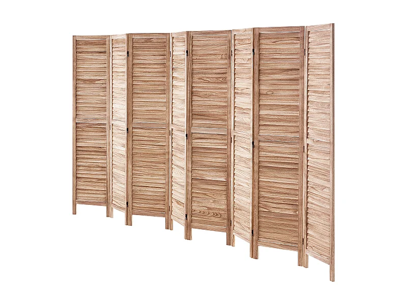 Cloison de Séparation en Bois SucceBuy 8 Panneaux pour la Maison, le Bureau et la Chambre à Coucher