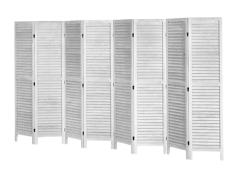 Biombo de Madera SucceBuy, Mampara de Privacidad de 8 Paneles de Madera para Separar Ambientes