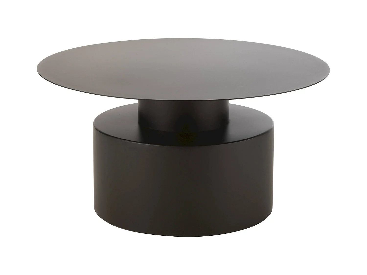 Table basse ronde en métal noir design contemporain salon élégant