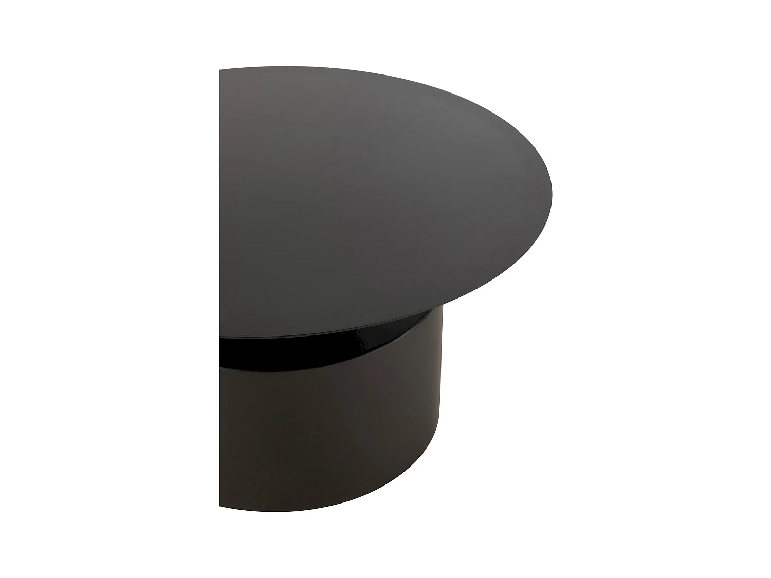 Table basse ronde en métal noir design contemporain salon élégant