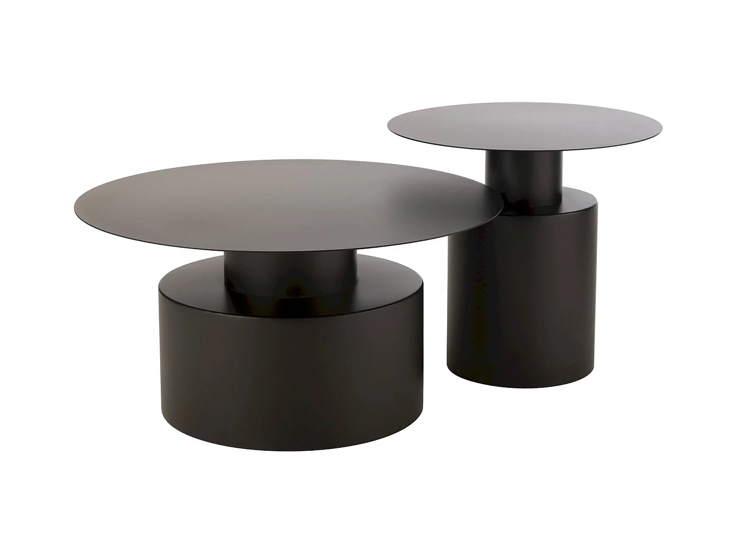 Table basse ronde en métal noir design contemporain salon élégant