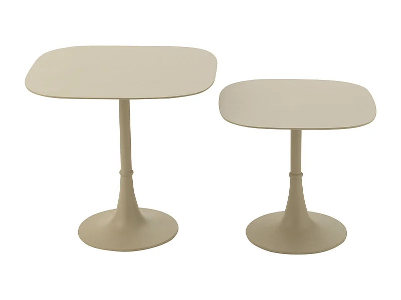 Table basse carrée aluminium ivoire élégance moderne salon