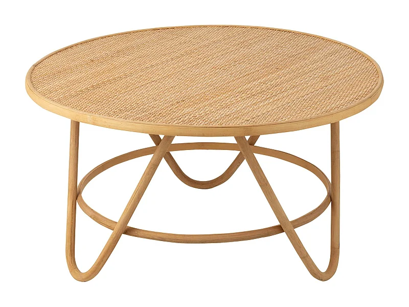 Table basse en rotin naturel design et élégance pour salon