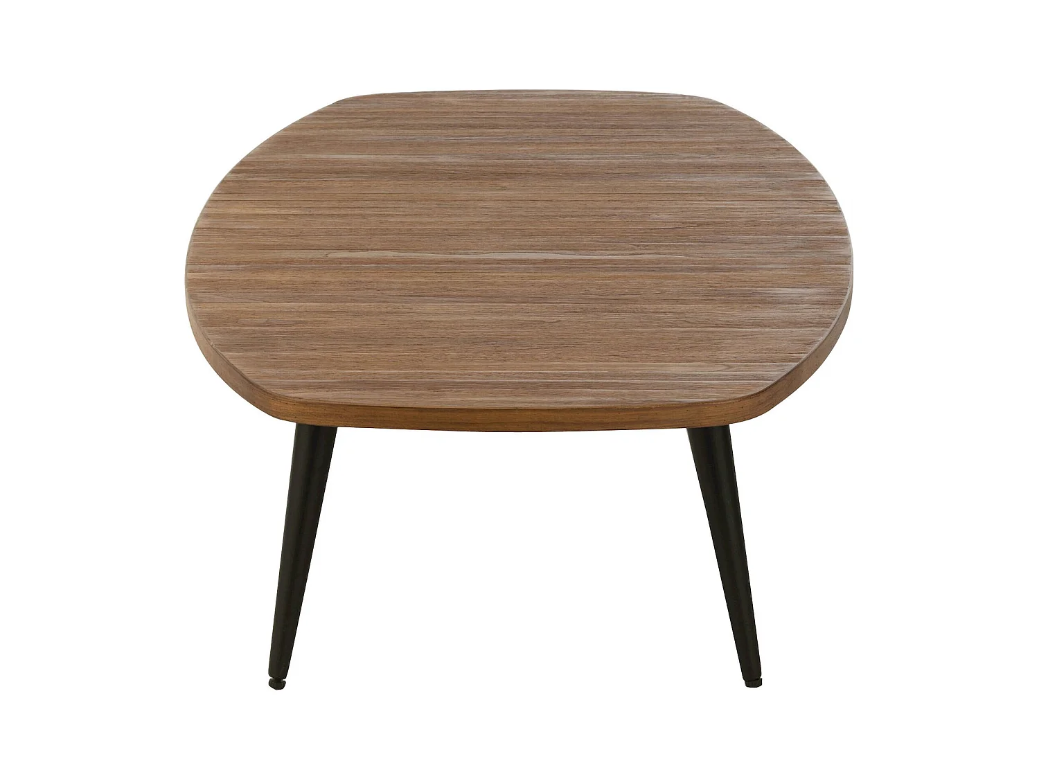 Table basse rectangulaire teck naturel et pieds métal élégant