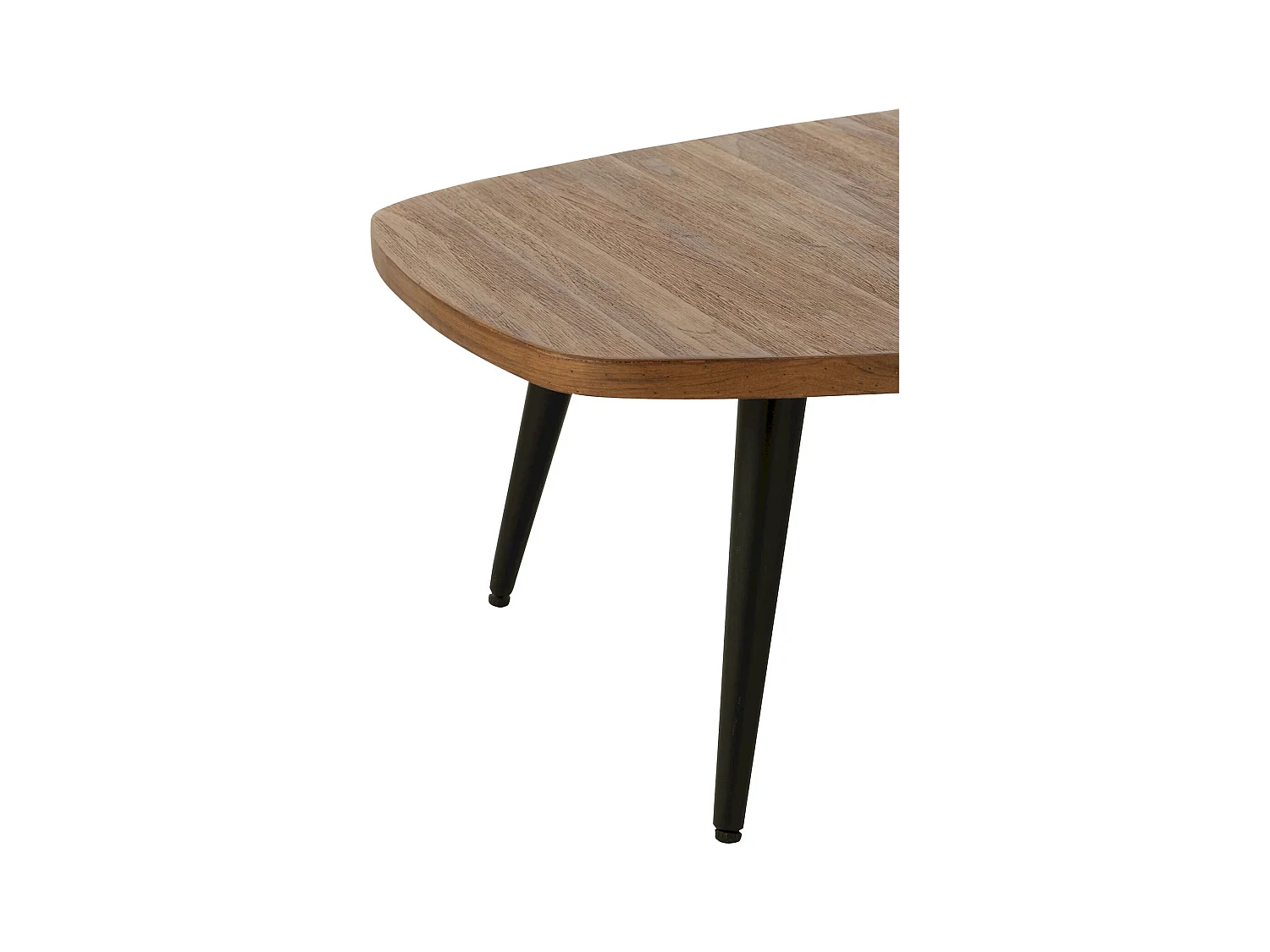 Table basse rectangulaire teck naturel et pieds métal élégant