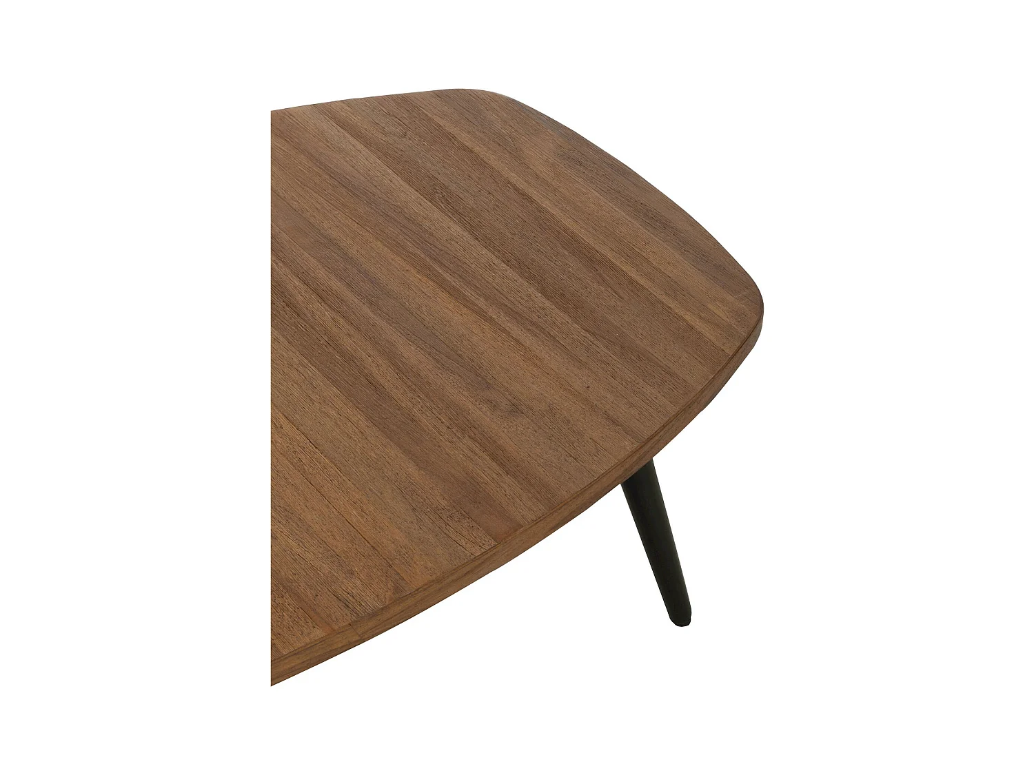 Table basse rectangulaire teck naturel et pieds métal élégant