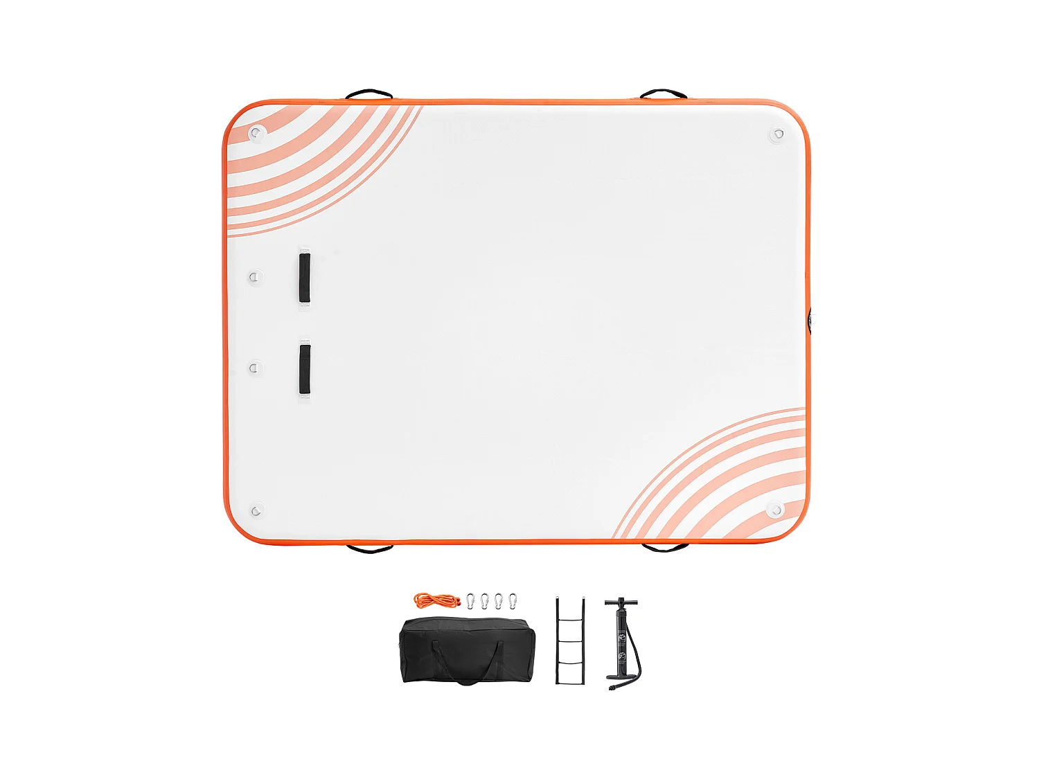 Plataforma Flutuante Insuflável, SucceBuy Tapete de Plataforma Flutuante Insuflável 304×243 cm com Escada