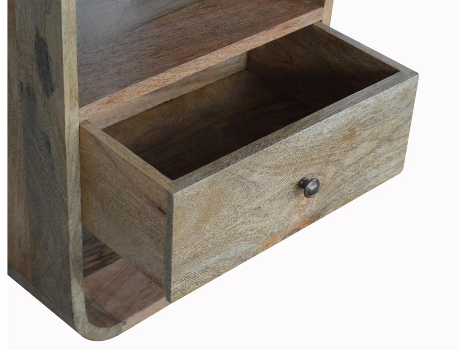 Artisan Furniture Solid Wood London Bedside, Brown, 1 Drawer, 2 Open Slots