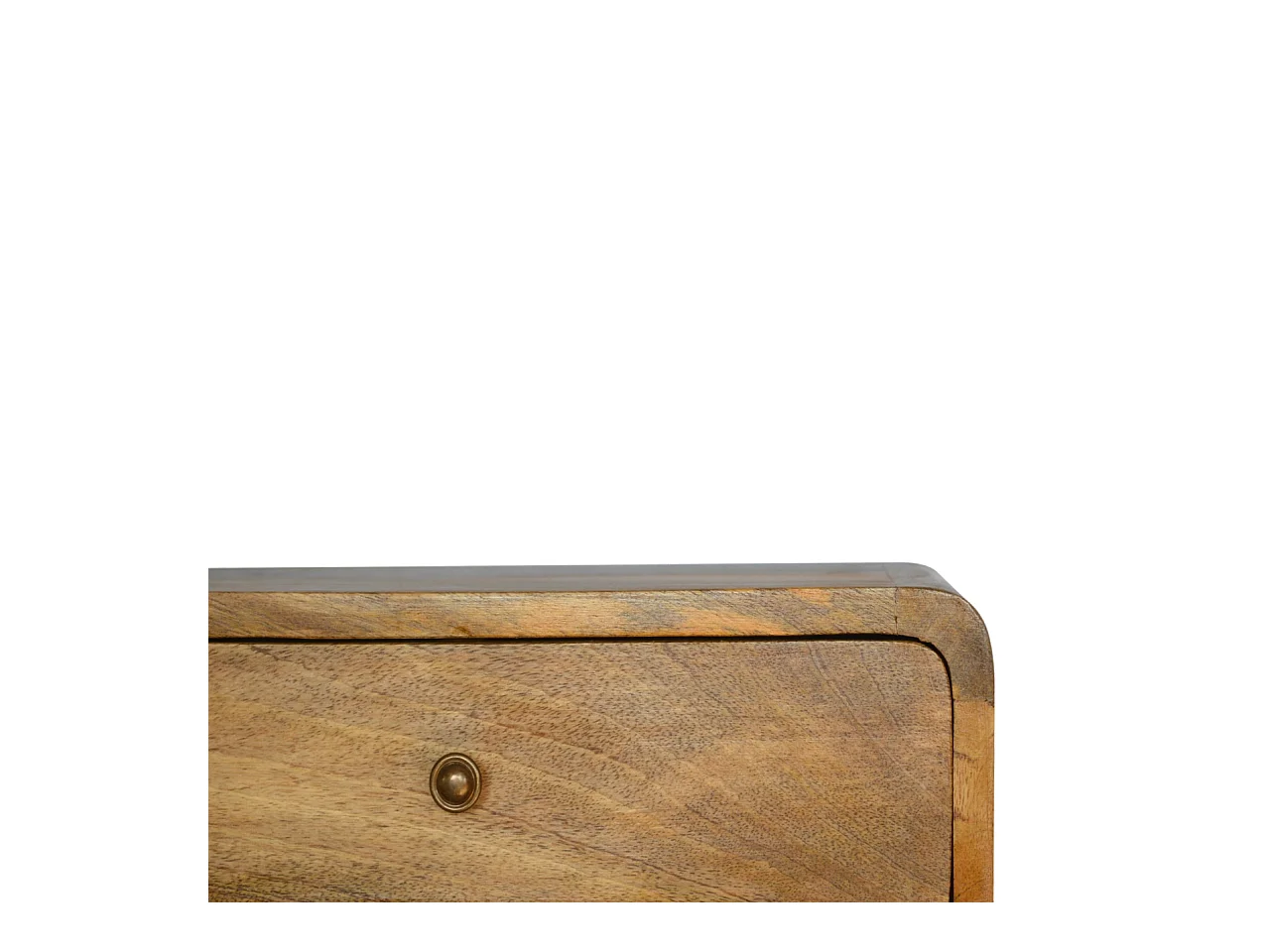 Artisan Furniture Schwebender Gebogener Nachttisch mit Offenem Fach, 1 Schublade und Offenem Fach, Beige