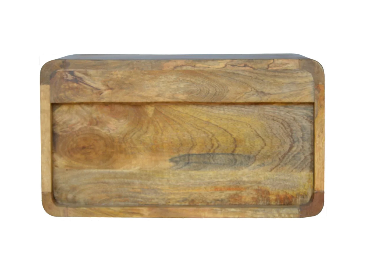 Artisan Furniture Schwebender Gebogener Nachttisch mit Offenem Fach, 1 Schublade und Offenem Fach, Beige