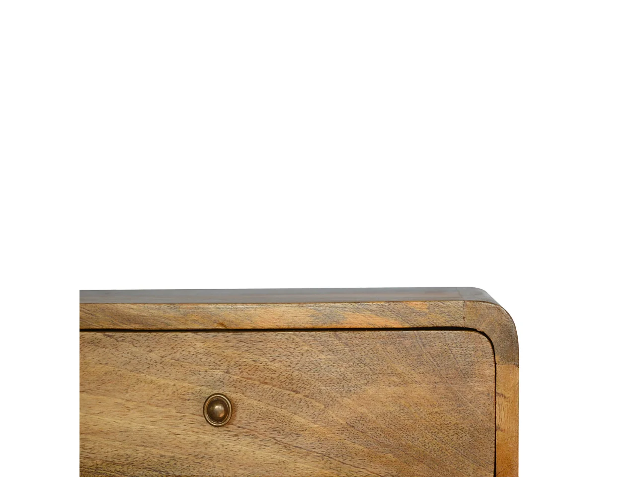 Artisan Furniture Comodino Curvo Sospeso con Vano Aperto, 1 Cassetto e Vano Aperto, Beige