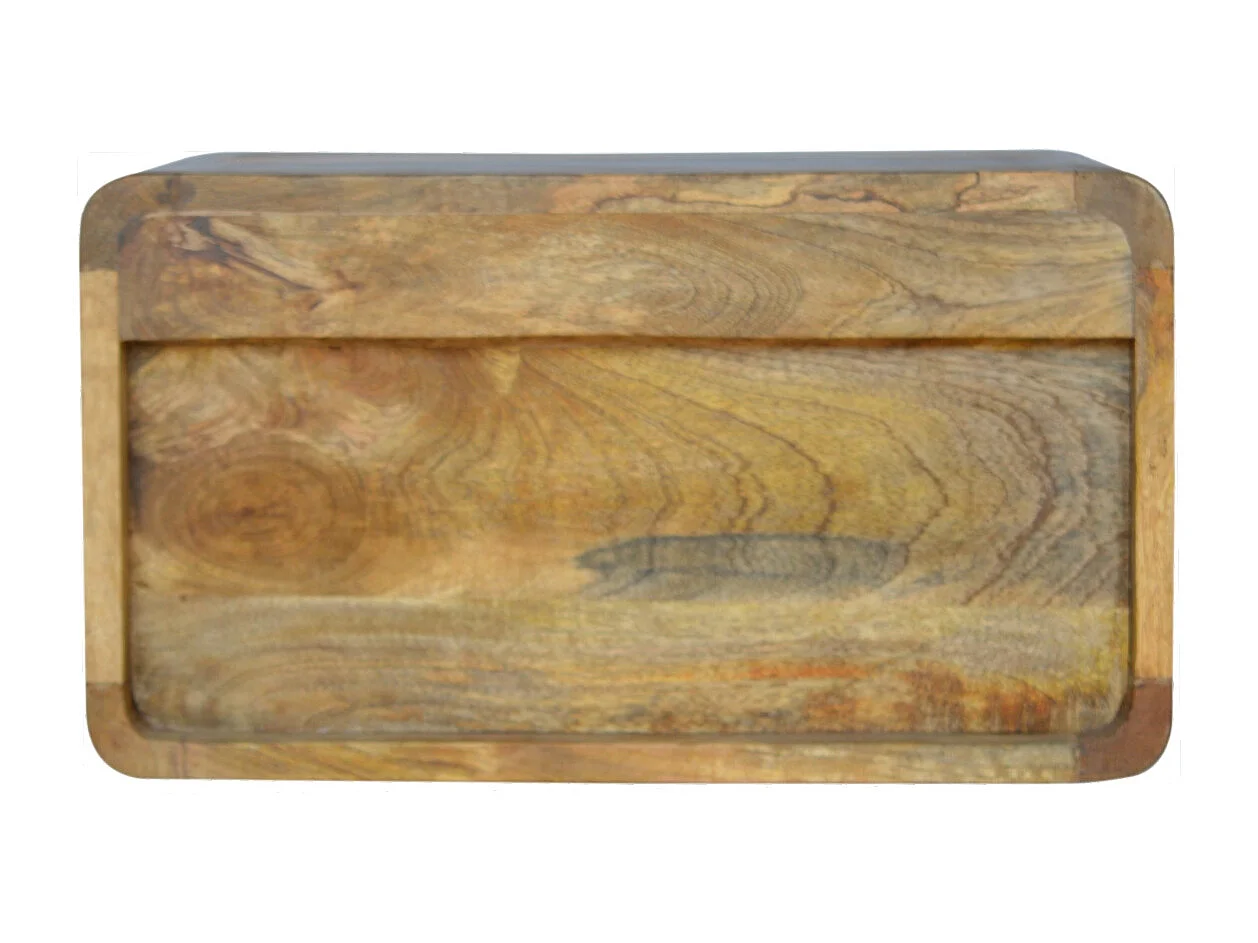 Artisan Furniture Comodino Curvo Sospeso con Vano Aperto, 1 Cassetto e Vano Aperto, Beige