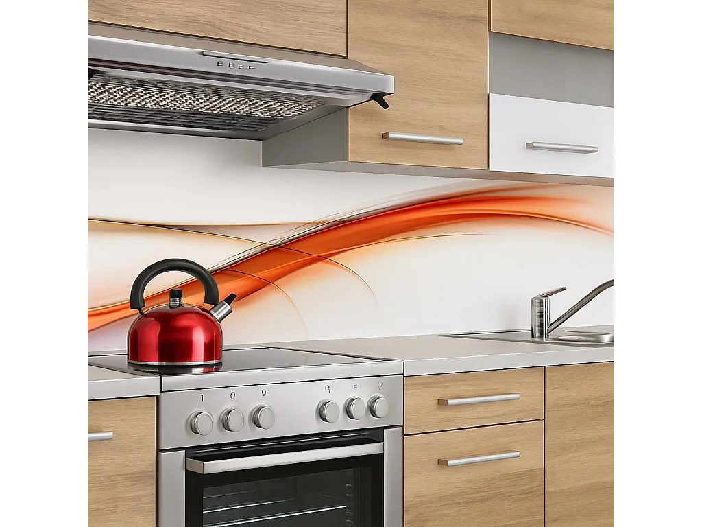 Cuisine complète MAYA bois et blanc laqué 10 éléments avec encastrement four - 300 cm