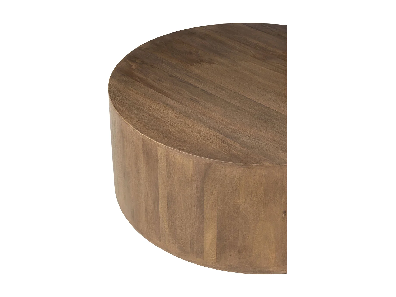 Table basse ronde en bois de manguier marron design contemporain