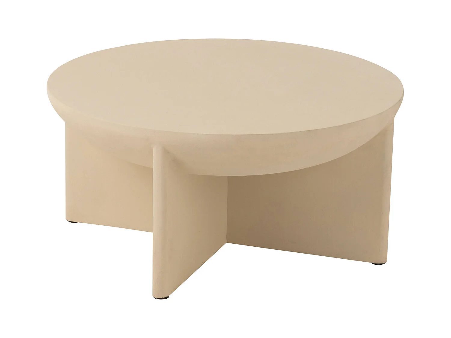 Table basse ronde en bois beige élégante pour salon moderne