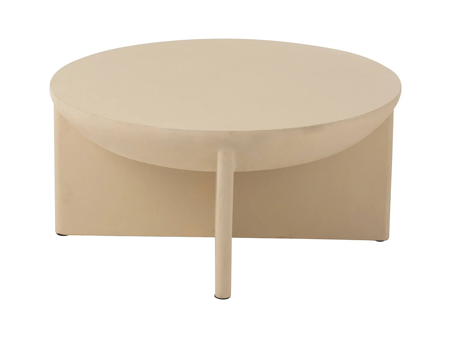 Table basse ronde en bois beige élégante pour salon moderne