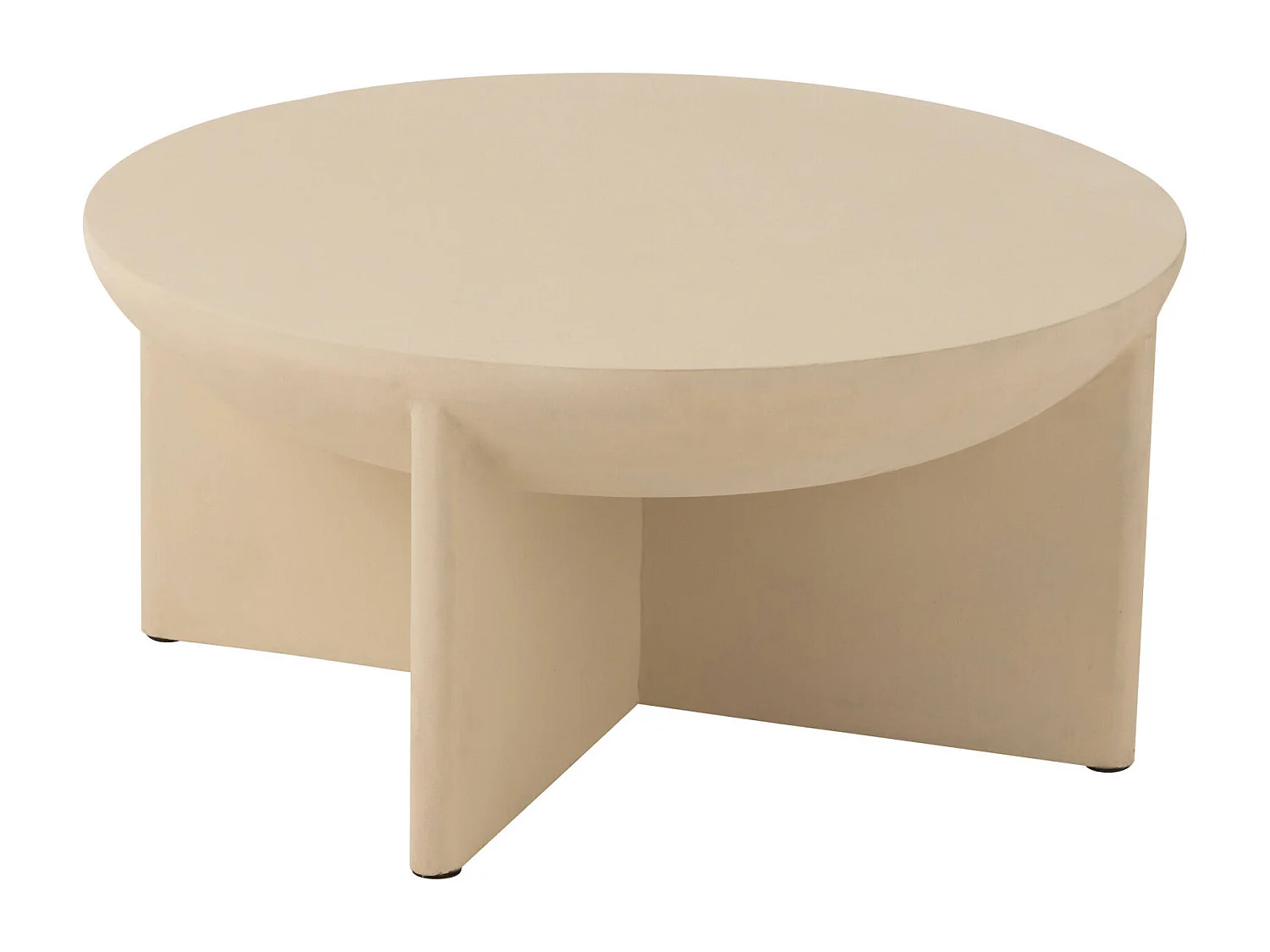 Table basse ronde en bois beige élégante pour salon moderne