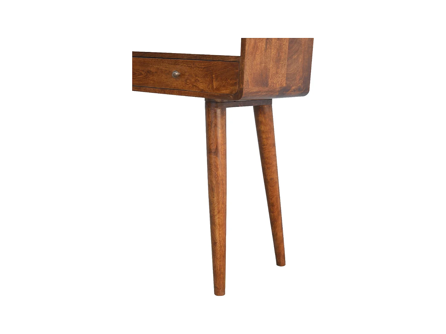 Artisan Furniture Console Courbée en Châtaignier, 2 Tiroirs et Niche Ouverte, Brun Foncé