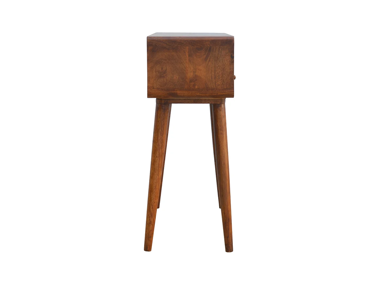 Artisan Furniture Console Courbée en Châtaignier, 2 Tiroirs et Niche Ouverte, Brun Foncé