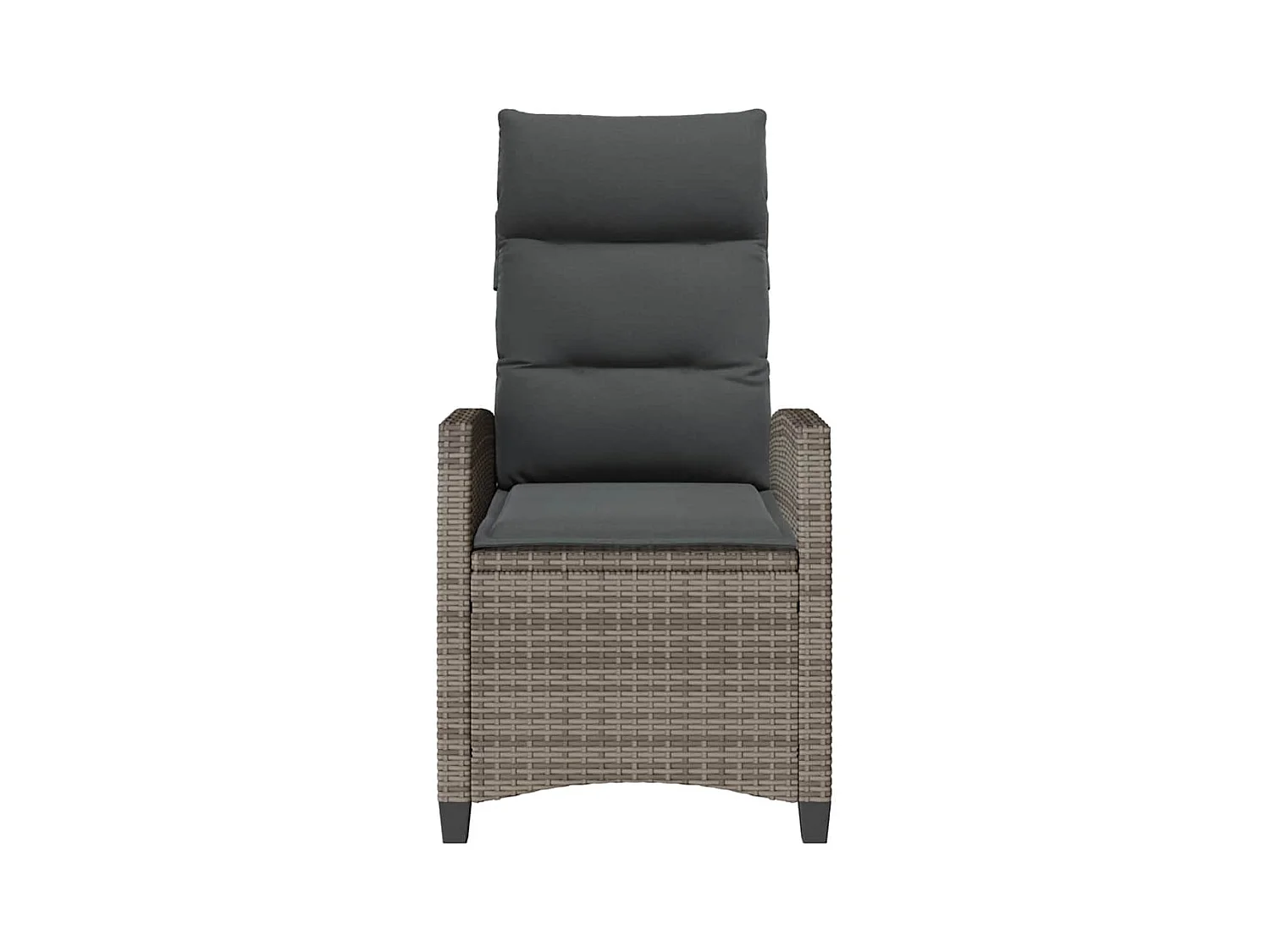 Chaise de jardin inclinable avec table d'appoint gris polyrotin