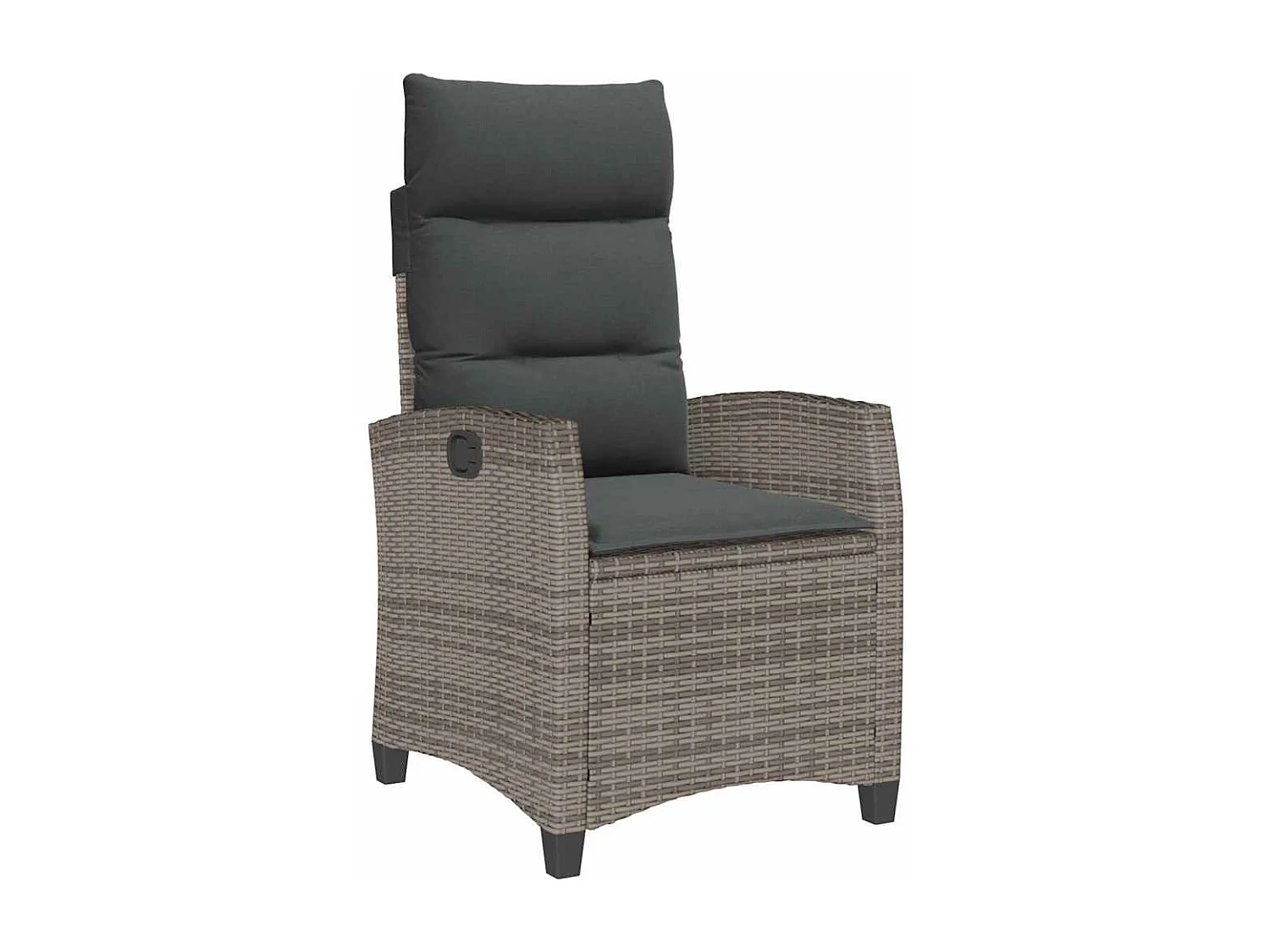 Chaise de jardin inclinable avec table d'appoint gris polyrotin