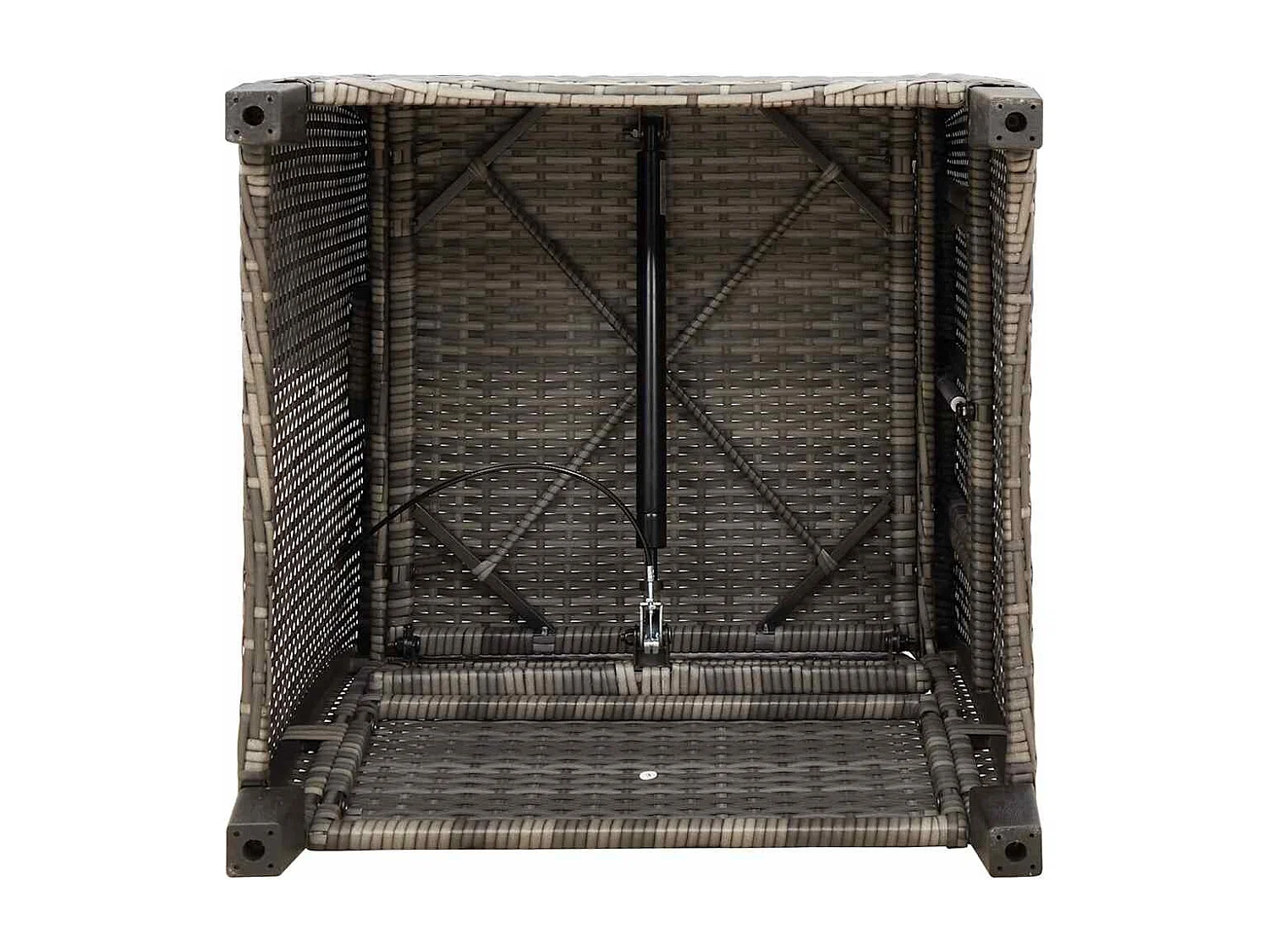 Chaise de jardin inclinable avec table d'appoint gris polyrotin