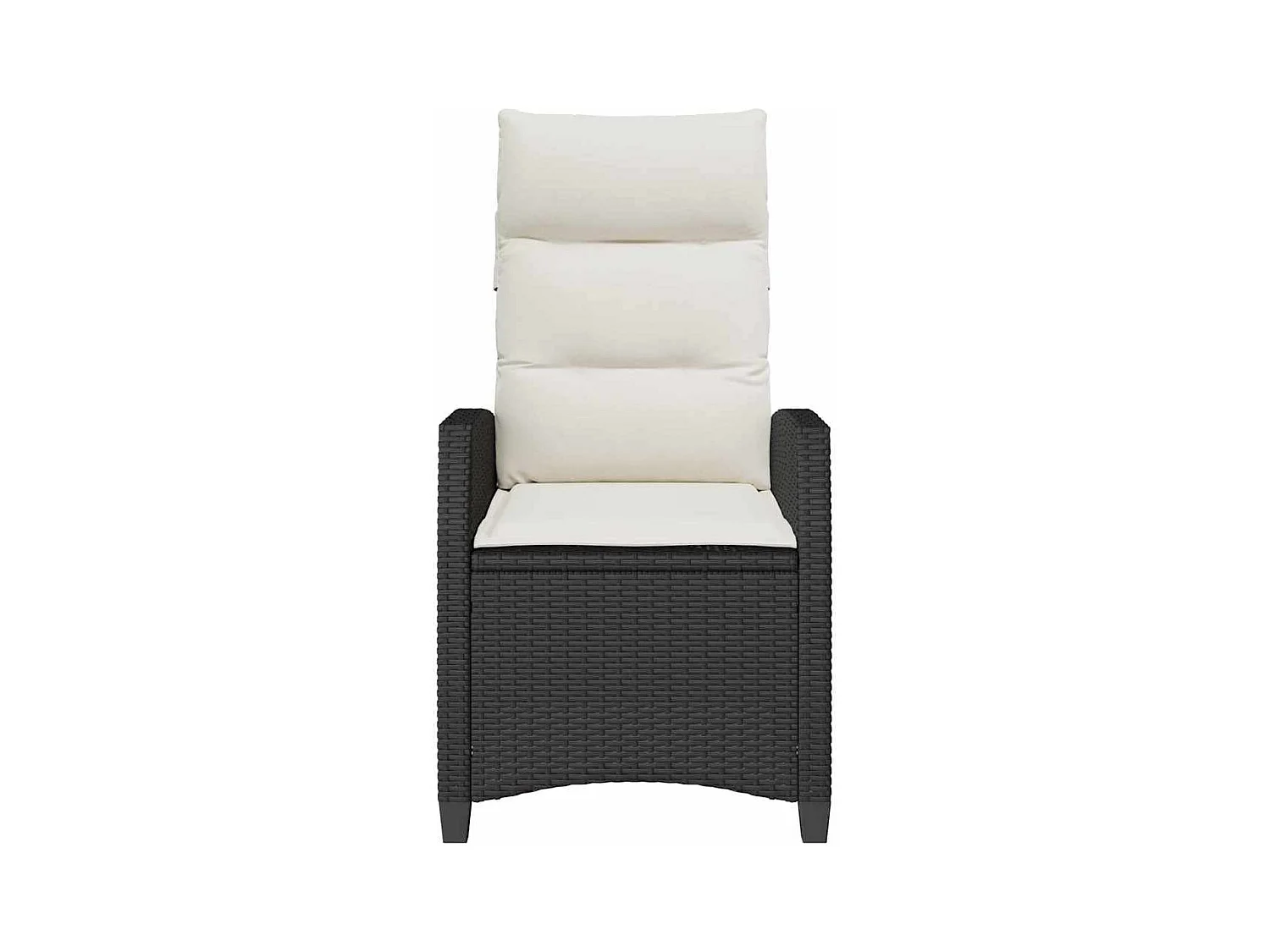 Chaise de jardin inclinable avec table d'appoint noir polyrotin