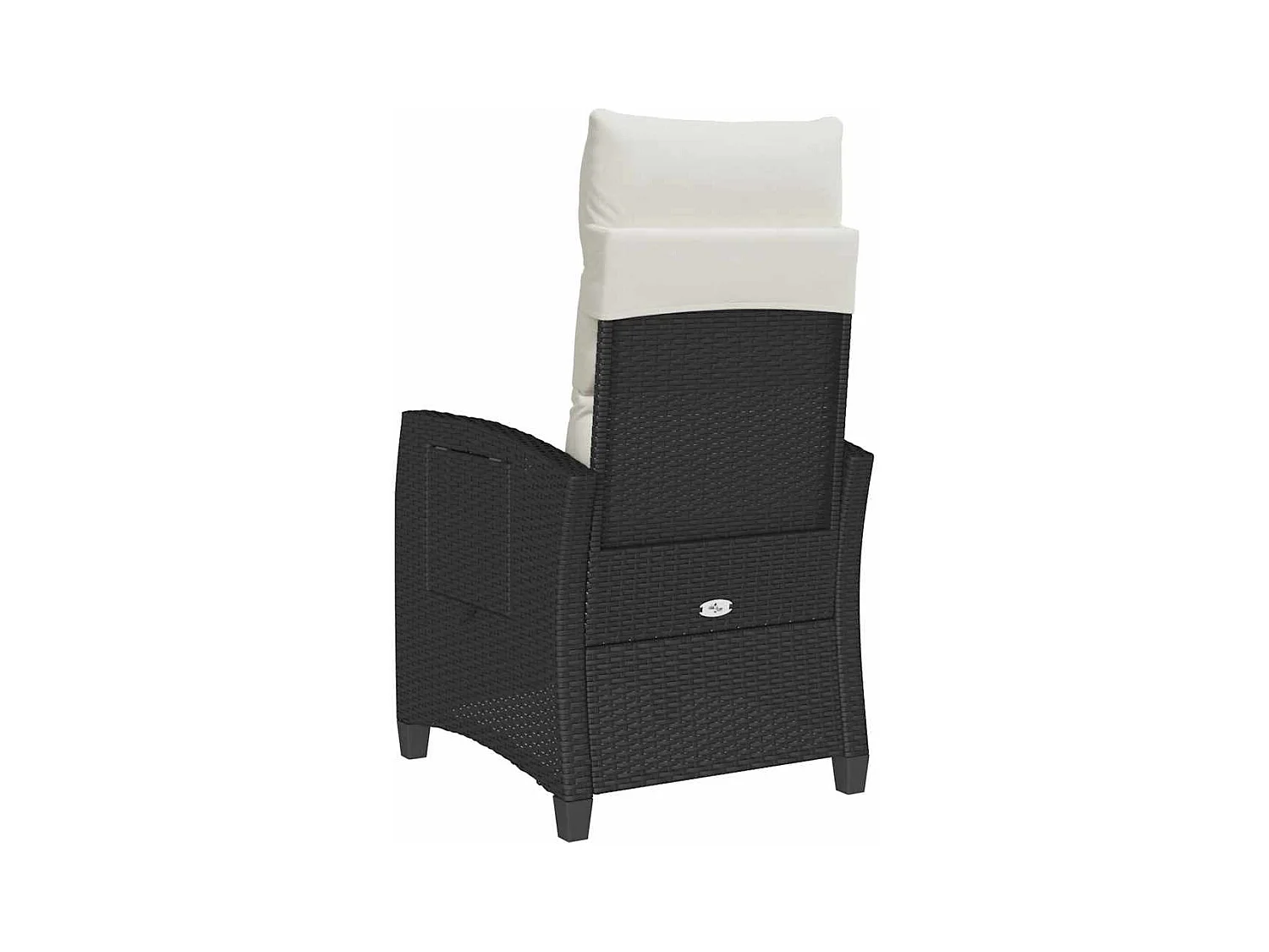 Chaise de jardin inclinable avec table d'appoint noir polyrotin