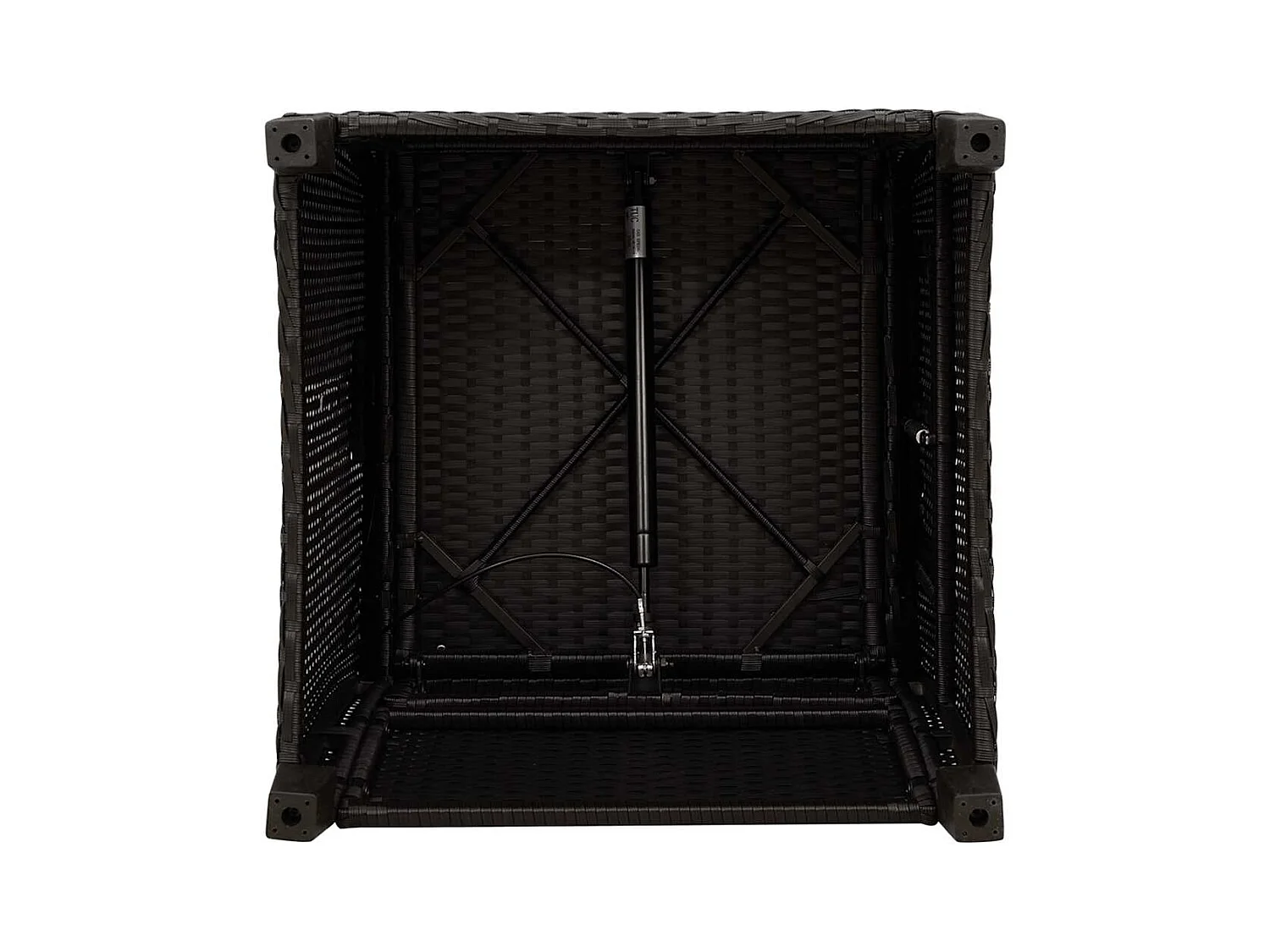 Chaise de jardin inclinable avec table d'appoint noir polyrotin