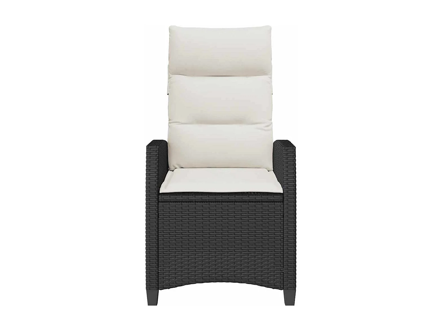 Chaise de jardin inclinable avec table d'appoint noir polyrotin