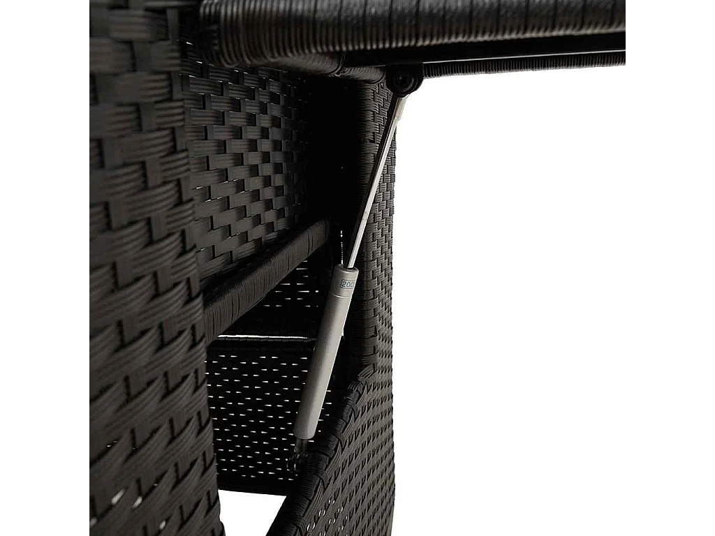 Chaise de jardin inclinable avec table d'appoint noir polyrotin