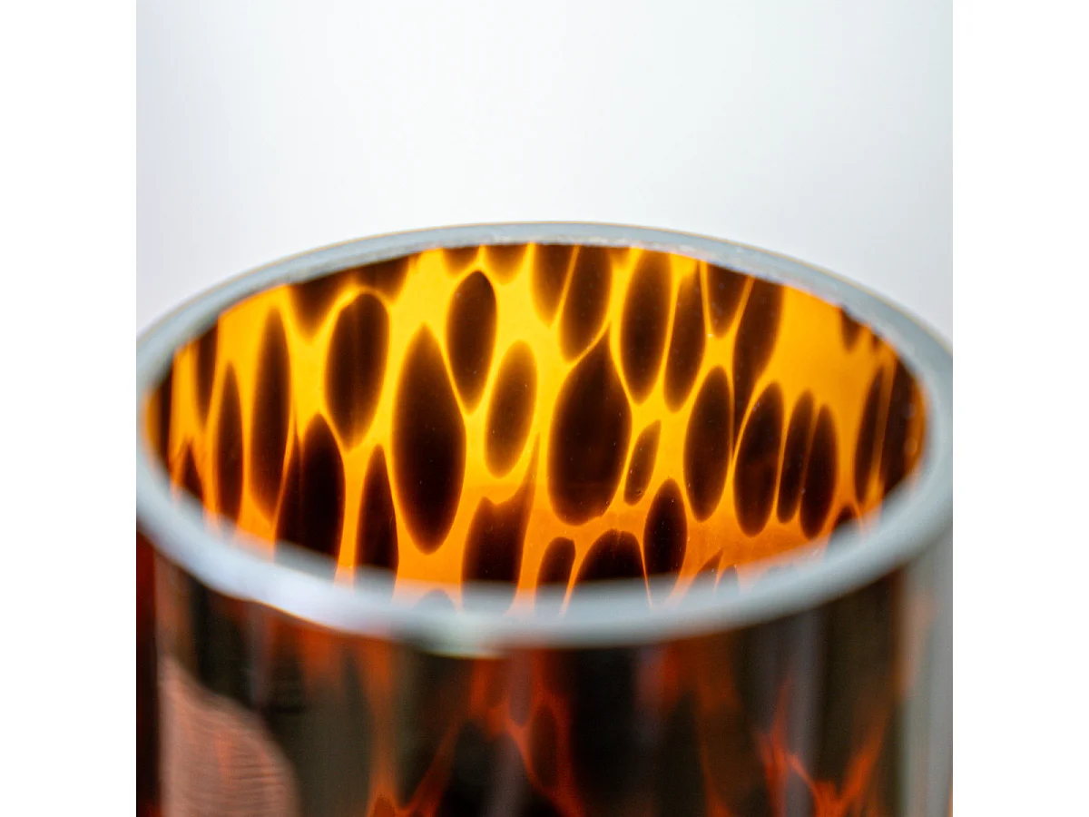 Set salle de bain léopard 2 pièces porte-savon marron