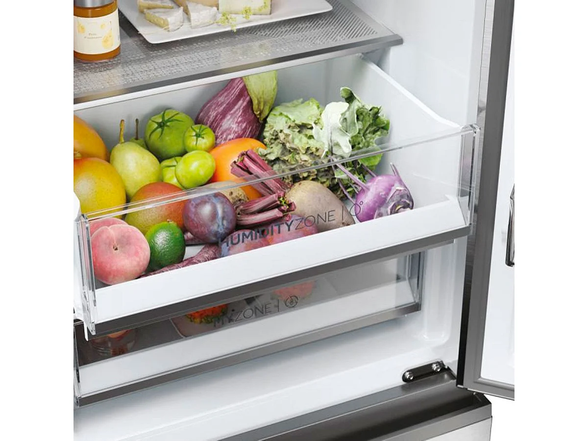 Frigorífico combi 3D 60 Series 5 Haier No Frost 360L 3 puertas WiFi control táctil D inox 185 cm