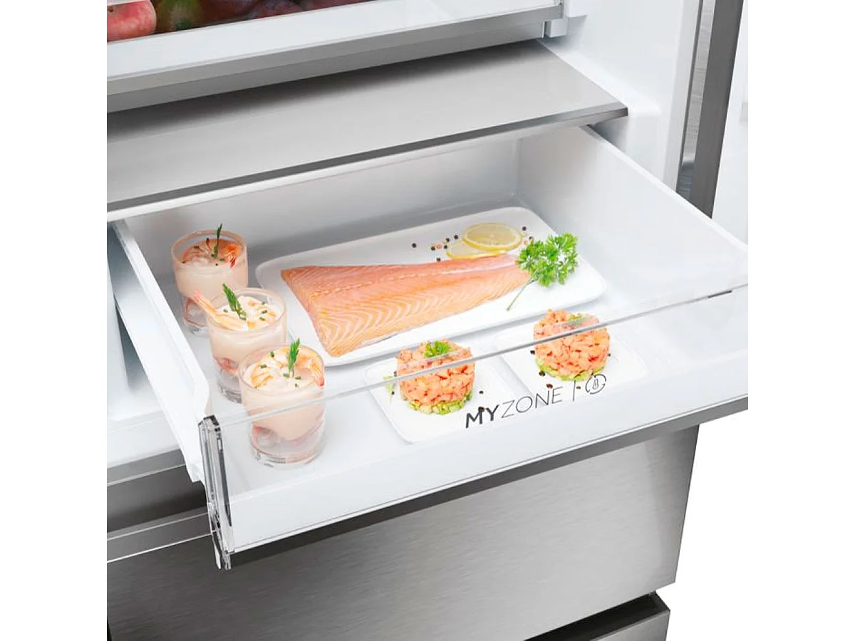 Haier Réfrigérateur combiné 60cm 360l nofrost, inox - HTW5618DNMG