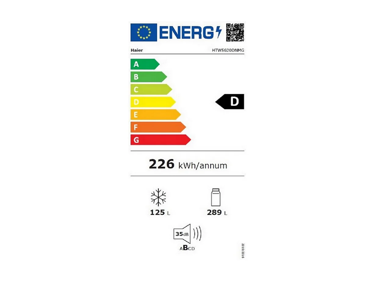Haier 3D 60 Serie 5 HTW5620DNMG Libera installazione 414 L D Argento