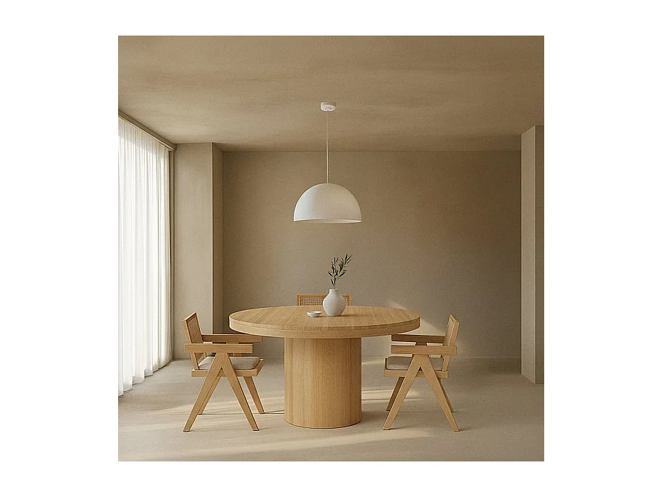 Table à manger en bois massif naturel 130x76