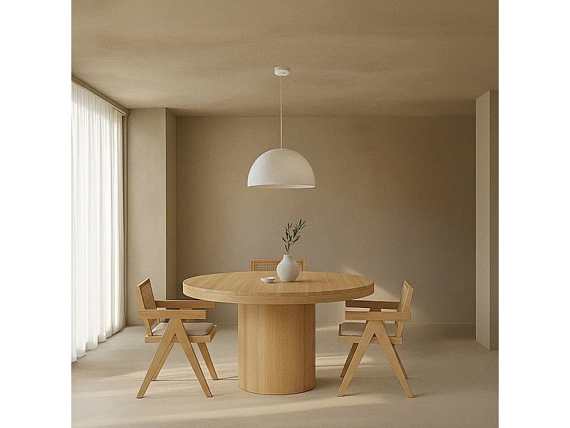 Table à manger en bois massif naturel 130x76