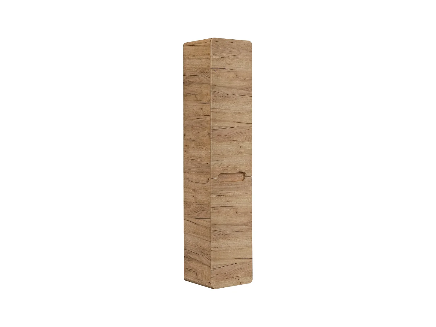 Colonne de salle de bain suspendue ERBANO – 2 portes – H170 cm – Coloris chêne clair