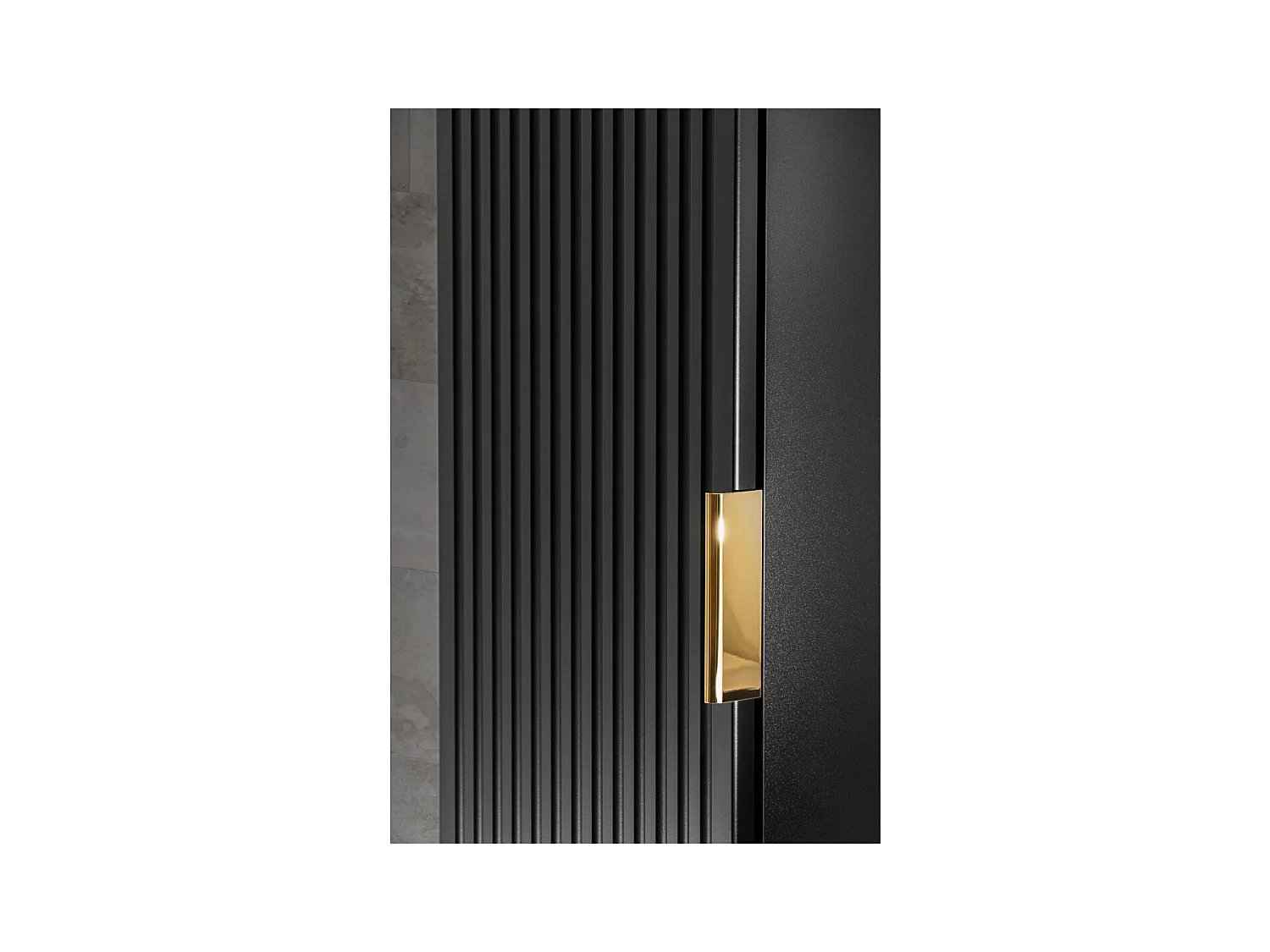 Columna de baño NOXERA – 1 puerta – Negro mate – Diseño ranurado y asas personalizables